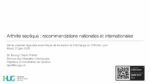 Arthrite septique : recommandations nationales et internationales