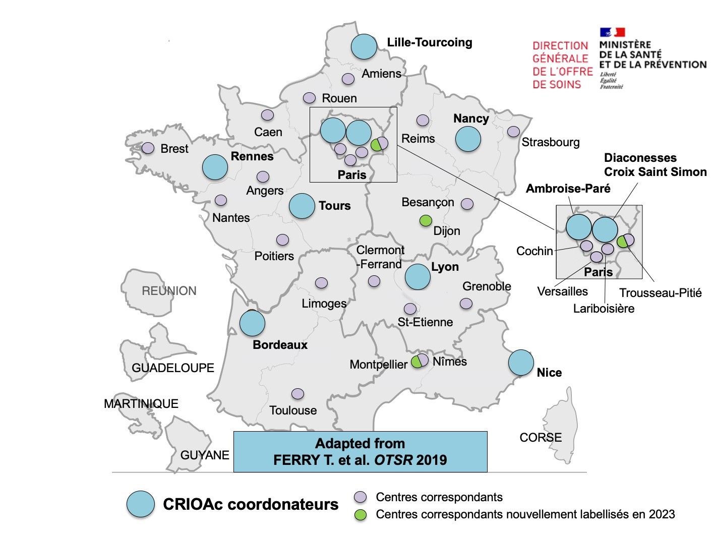 carte 2022 du réseau des CRIOAc