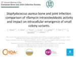 Staphylococcus aureus bone and joint infection : comparison of rifampicin intraosteoblastic activity and impact on intracellular emergence of small colony variant