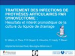 Traitement des infections de prothèses articulaires par synovectomie