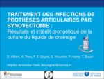 Traitement des infections de prothèses articulaires par synovectomie