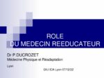 Rôle du médecin rééducateur