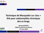 Reconstruction chirurgicale par membrane induite sur clou et RIA pour les ostéites chroniques des os longs