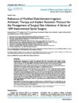 Relevance of Modified Debridement-Irrigation, Antibiotic Therapy and Implant Retention Protocol for the Management of Surgical Site Infections: A Series of 1694 Instrumented Spinal Surgery.